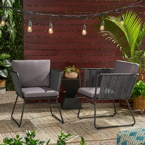 Modern Outdoor Rope Weave Club Chair with Cushions (Set of 2) - NH122113 chandelier, pendant light