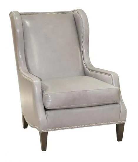 Mohair Flannel & Leather Arm Chair