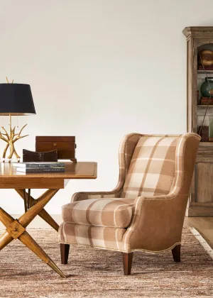 Mohair Flannel & Leather Arm Chair vanity mirror, wall mirror