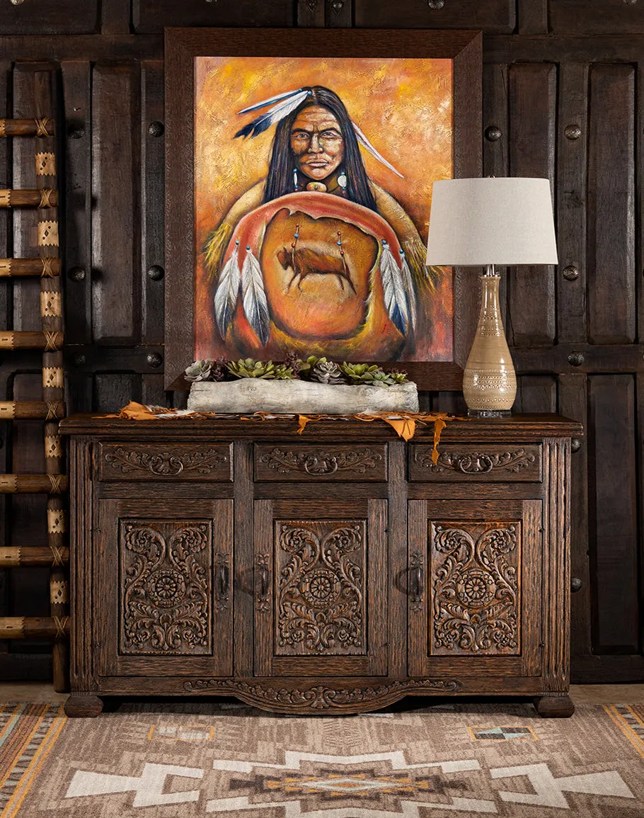 Monaco Hand Carved Buffet euro sham, pillow shams