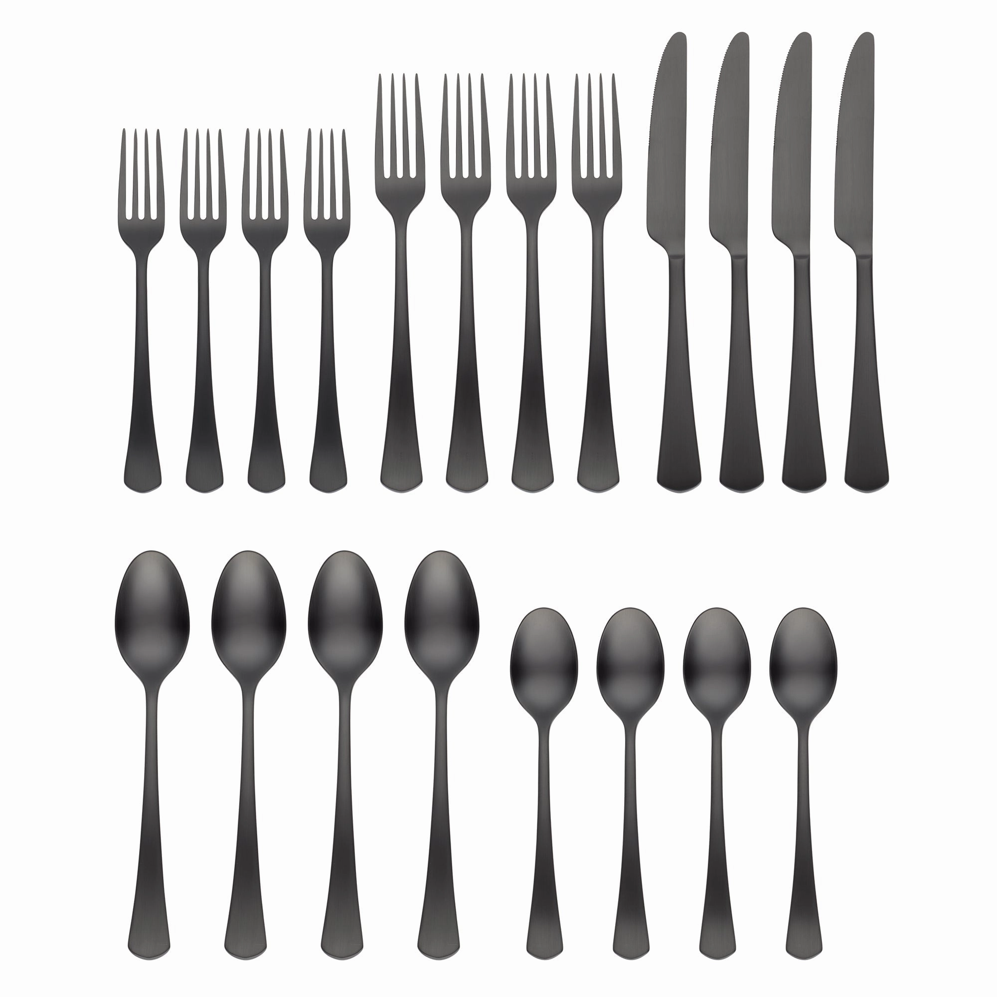 Morgan Black Satin 20 Piece Flatware Set
