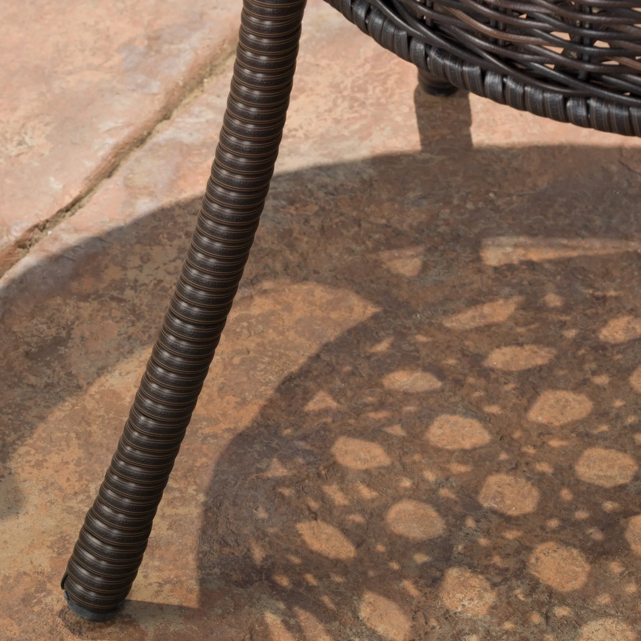 Multi Brown PE 27-inch Glass Table - NH125692