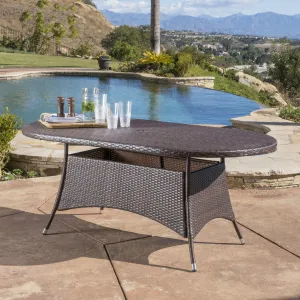 Multi Brown PE Oval Dining Table - NH515692 patio chairs, outdoor seating