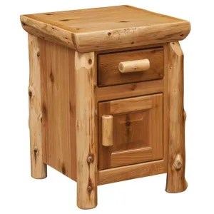 Natural Cedar Log Nightstand bedroom furniture, nightstand