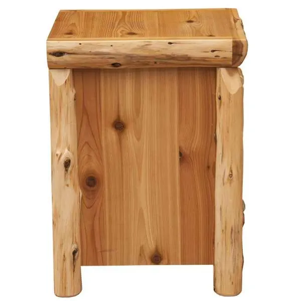Natural Cedar Log Nightstand