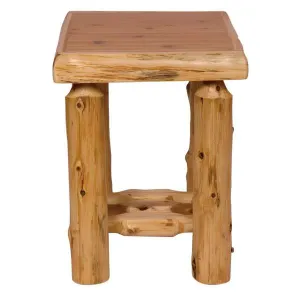 Natural Cedar Log Open Nightstand bedroom furniture, nightstand