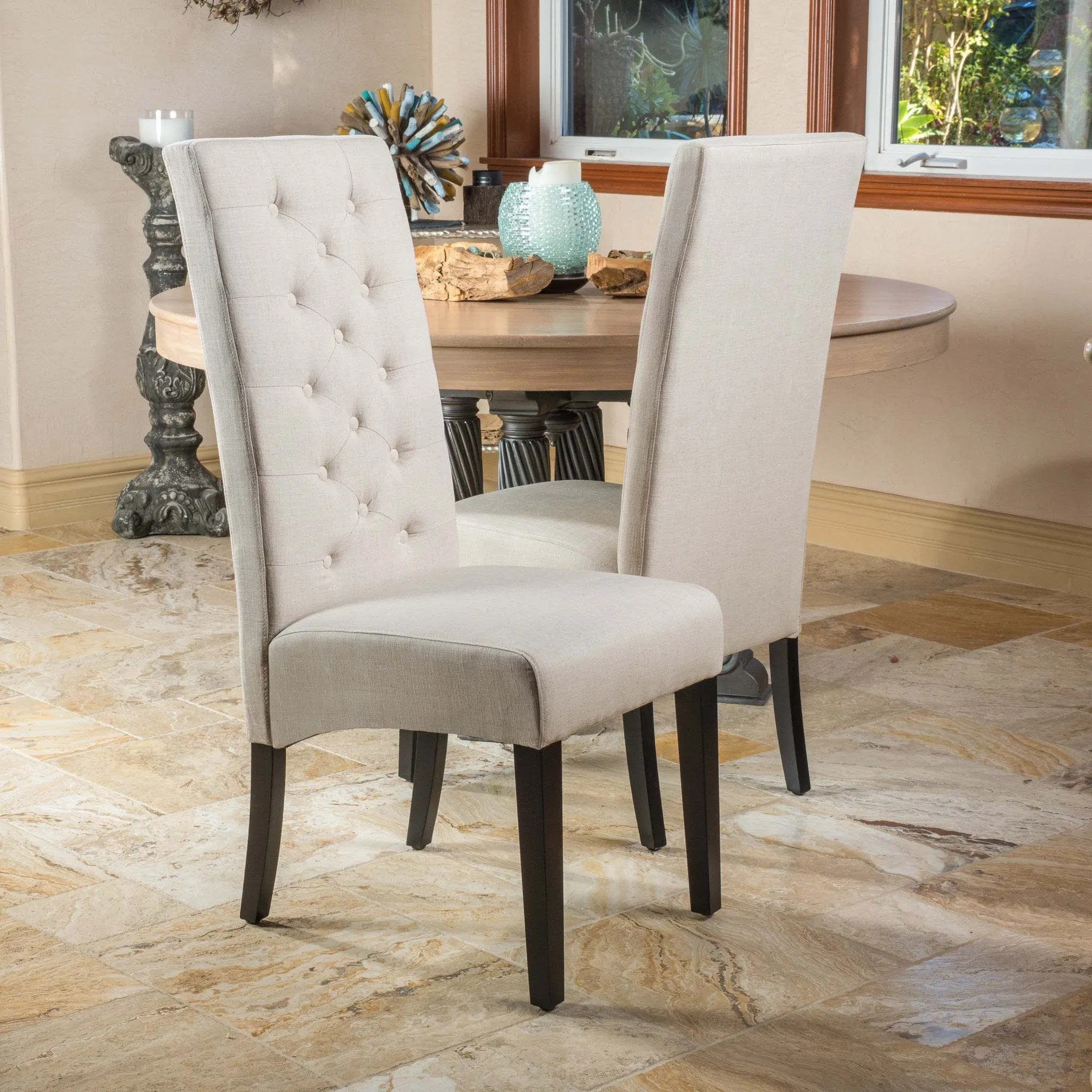 Natural Linen Dining Chair (Set of 2) - NH358812 dining table set, 6-piece dining set