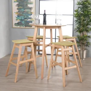 Natural Oak Finish Circular 5 Piece Bar Height Dining Set - NH172992 dining table set, round dining table