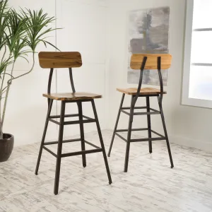 Natural Stained Laminated Acacia 28-Inch Bar Chair (Set of 2) - NH278892 bar stool, counter stool
