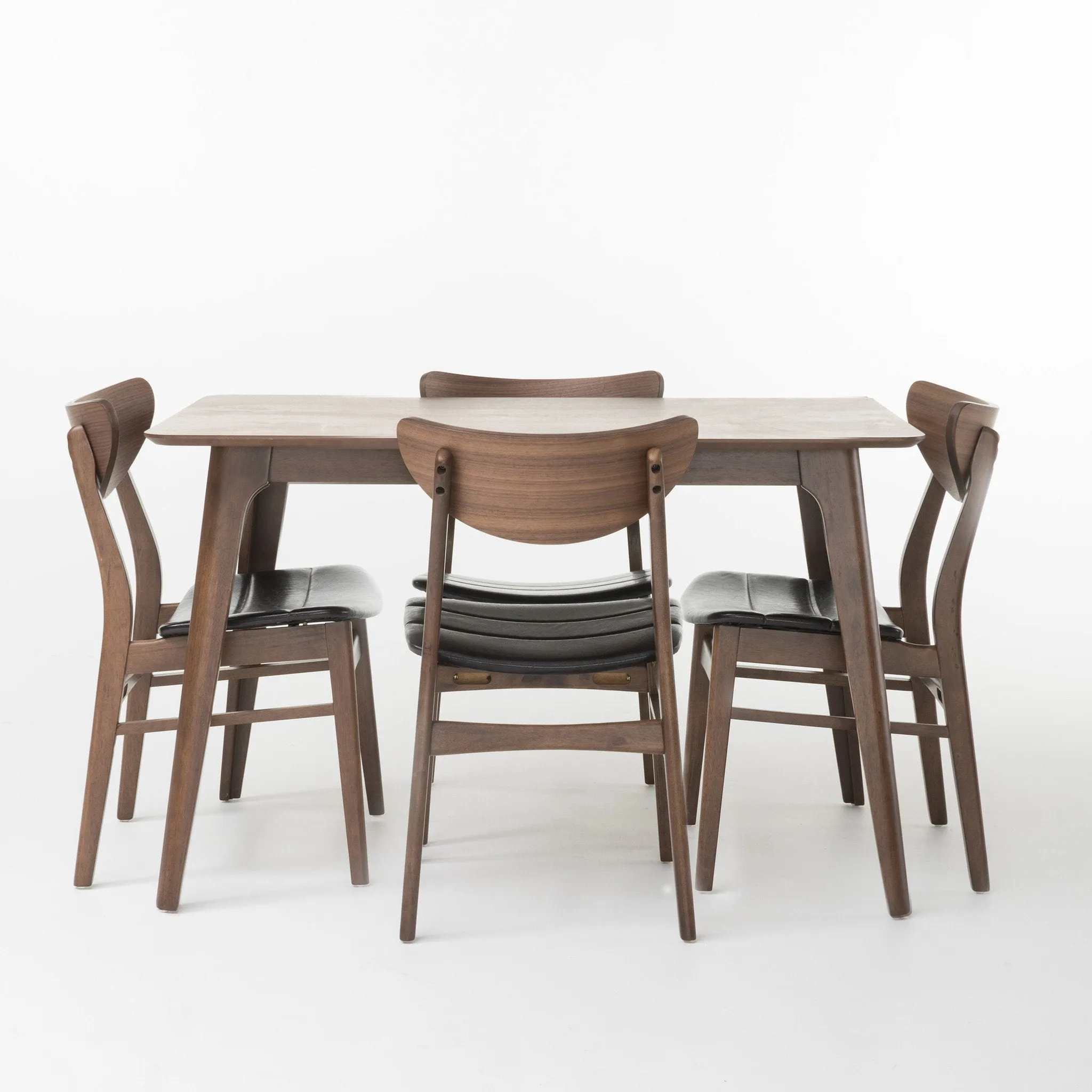 Natural Walnut Finish 50-inch Rectangular 5 Piece Dining Set - NH163992