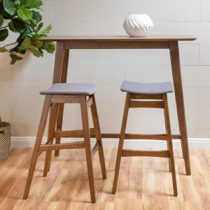Natural Walnut Finish Rectangular 3 Piece Bar Set - NH262992 dining table set, round dining table