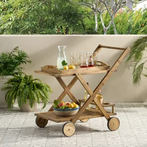 Natural Wood Stained Kitchen Serving Cart - NH656592 patio chairs, outdoor seating