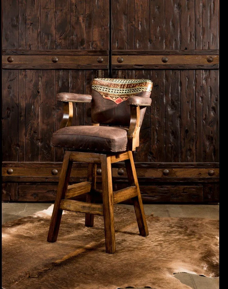 Navajo Painted Leather Southwest Bar Chair gaming chair, computer chair