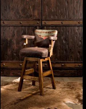 Navajo Painted Leather Southwest Bar Chair gaming chair, computer chair