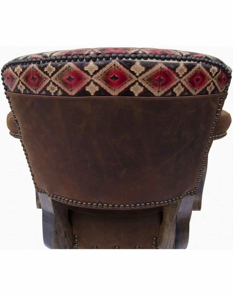 Navajo Painted Leather Southwest Bar Chair