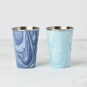 Navy Blue Swirl Party Cup - Set Of 2