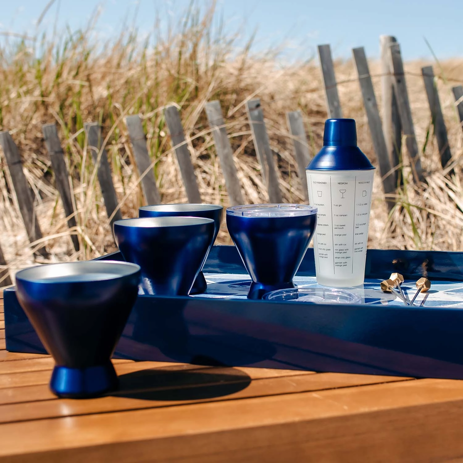 Navy Insulated Cocktail Tumblers - Set Of 4