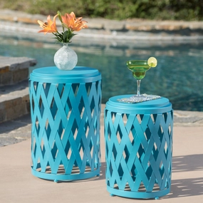 Nestable Outdoor Small and Large Iron Side Table Set (Set of 2) - NH011203 coffee table, accent table