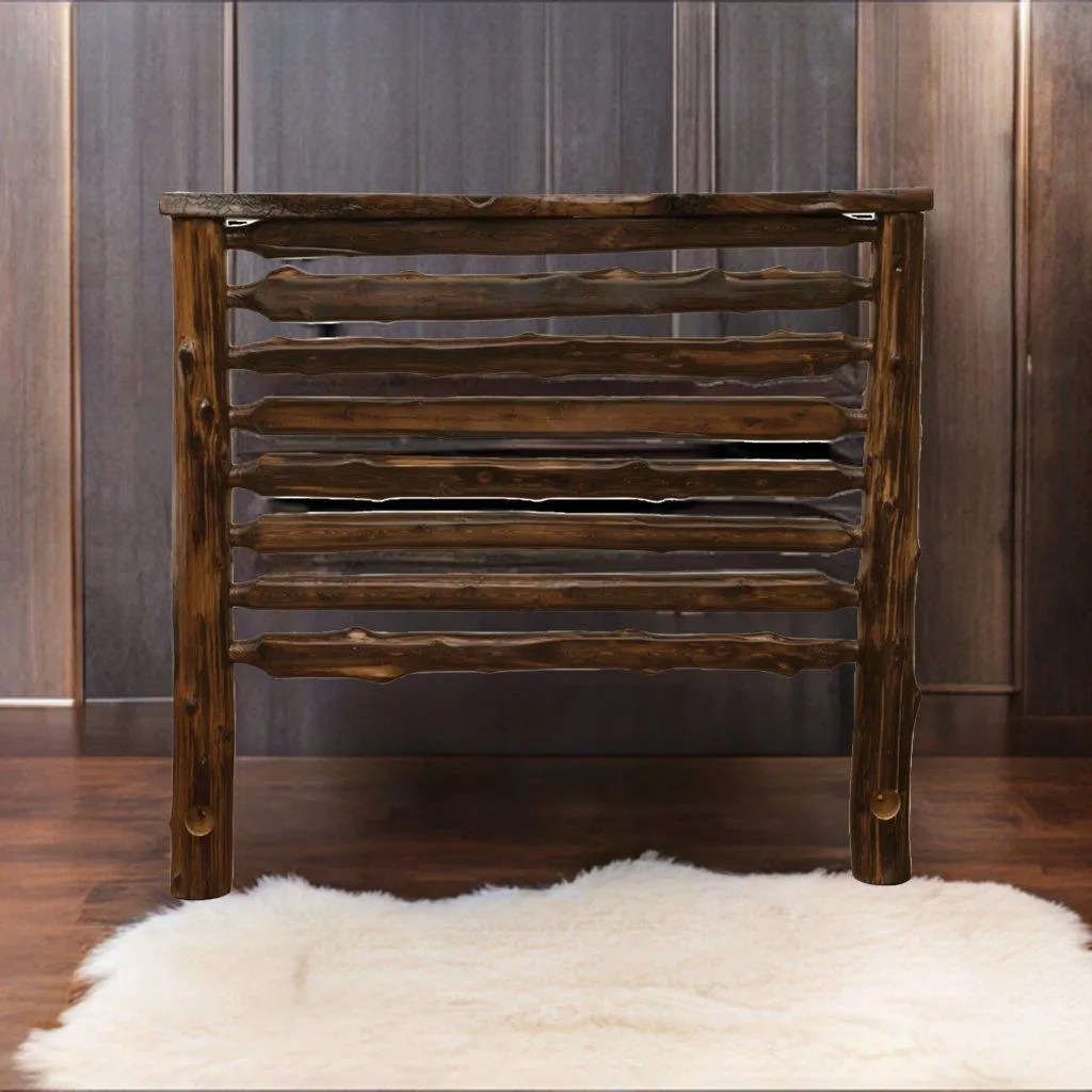 North Woods Cedar Log Headboard
