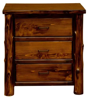 North Woods Rustic 3 Drawer Nightstand bedroom furniture, nightstand