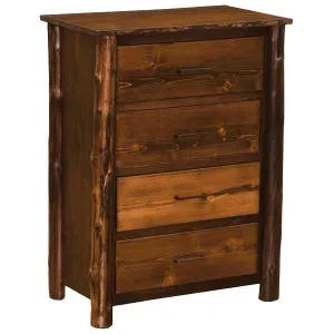 North Woods Rustic Cedar 4 Drawer Chest bedroom furniture, nightstand