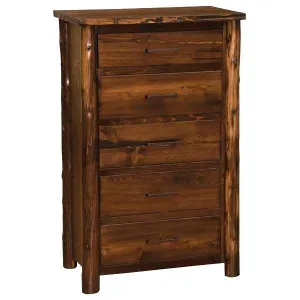 North Woods Rustic Cedar 5 Drawer Chest bedroom furniture, nightstand