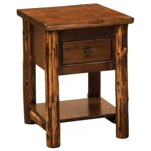 North Woods Rustic One Drawer Nightstand bedroom furniture, nightstand