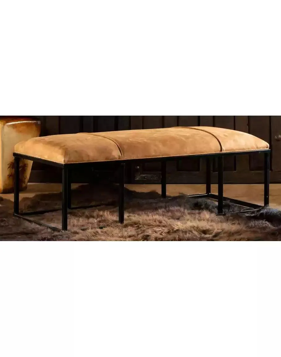 Nu Buck Leather Upholstered Bench