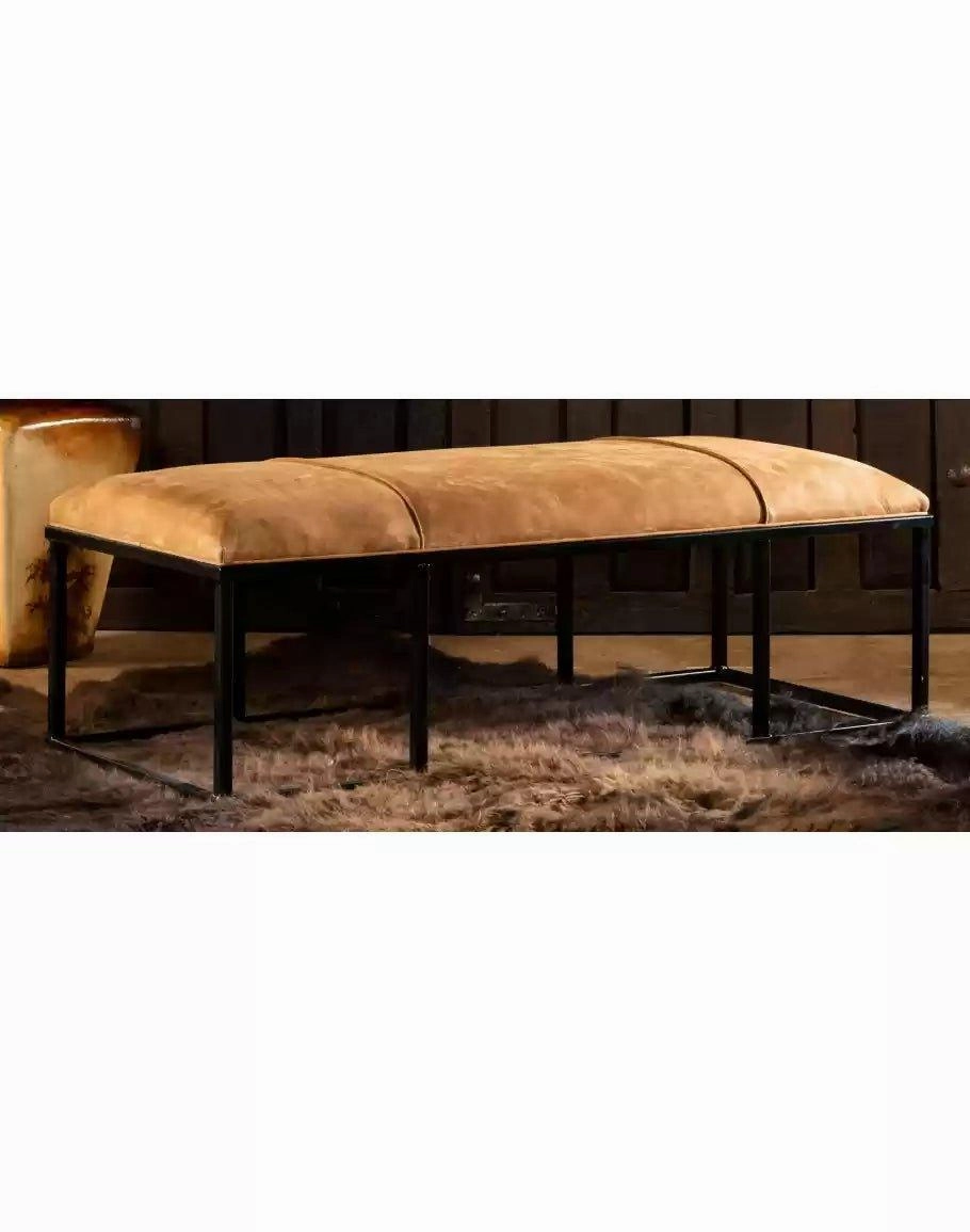 Nu Buck Leather Upholstered Bench