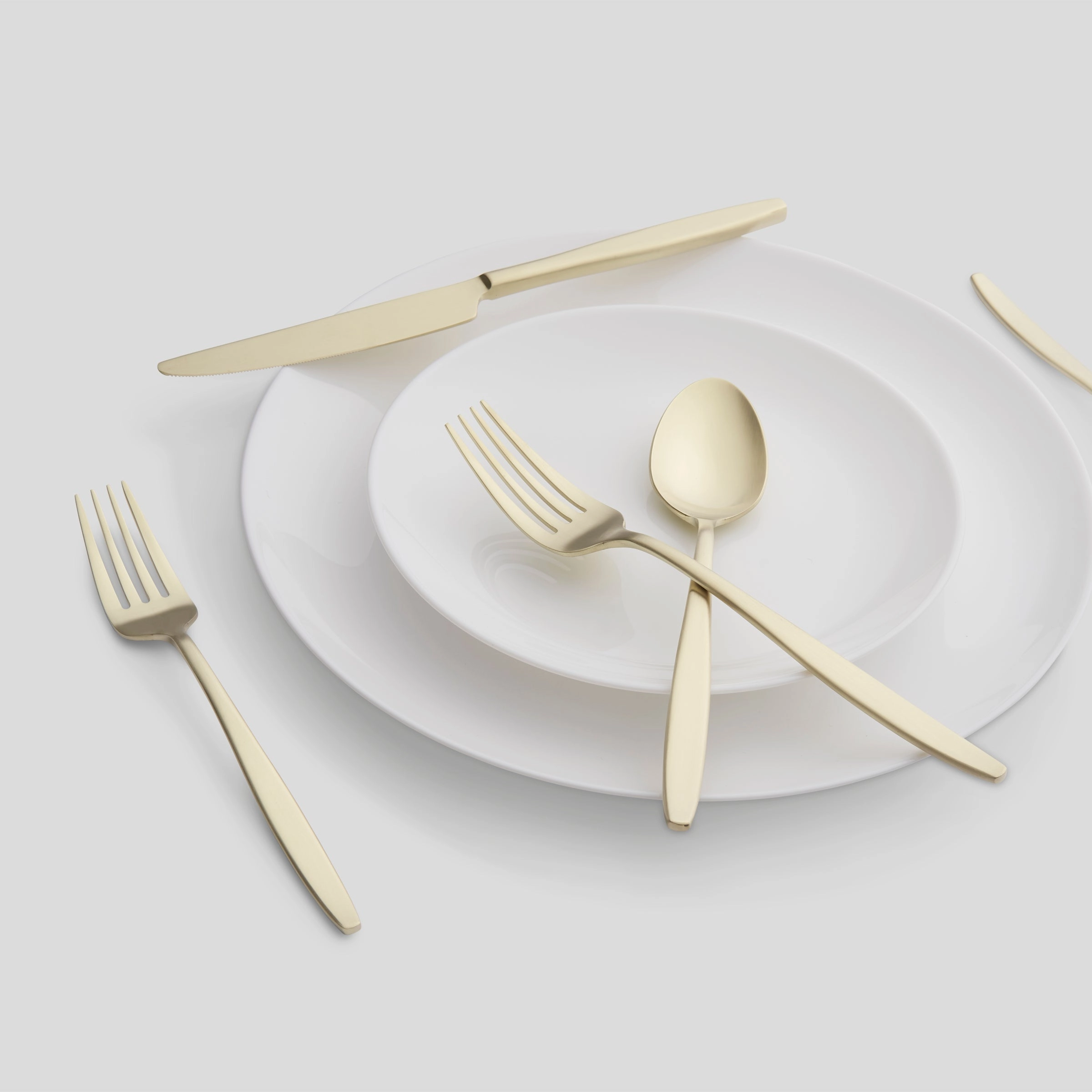 Nylah Champagne Satin 20 Piece Flatware Set