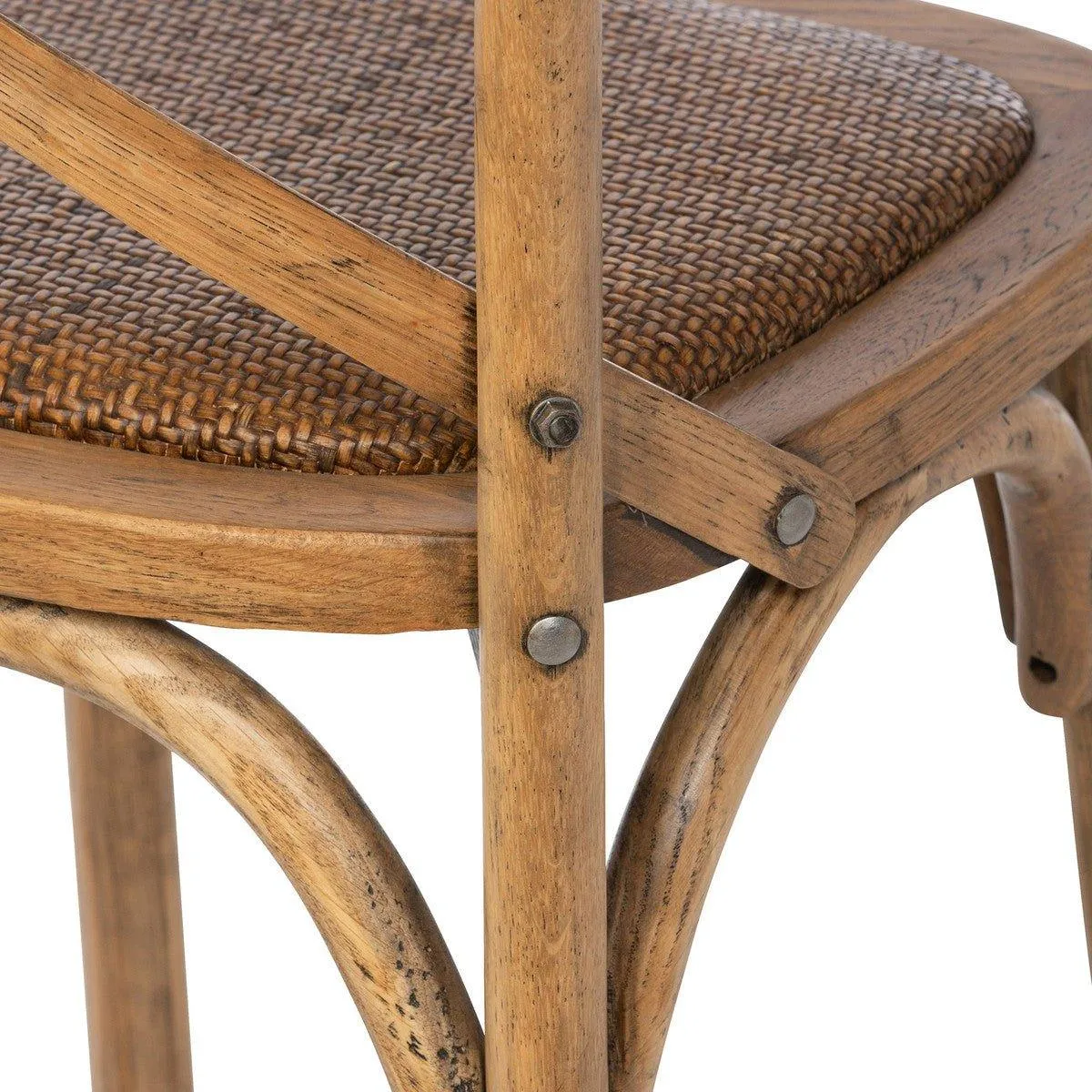 Oak Cross Back Bar Chair
