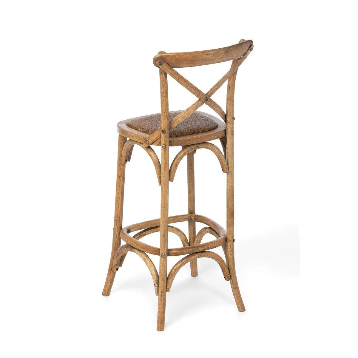 Oak Cross Back Bar Chair