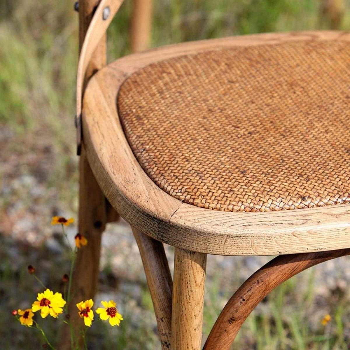 Oak Cross Back Counter Chair
