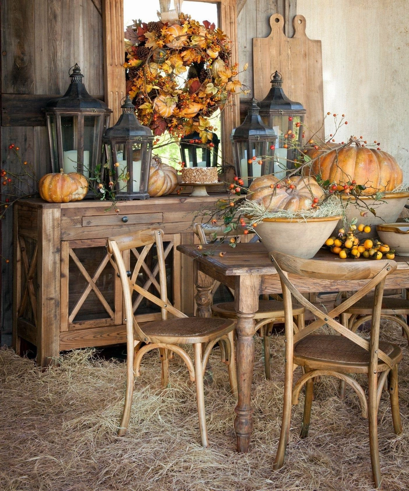 Oak Cross Back Dining Chairs