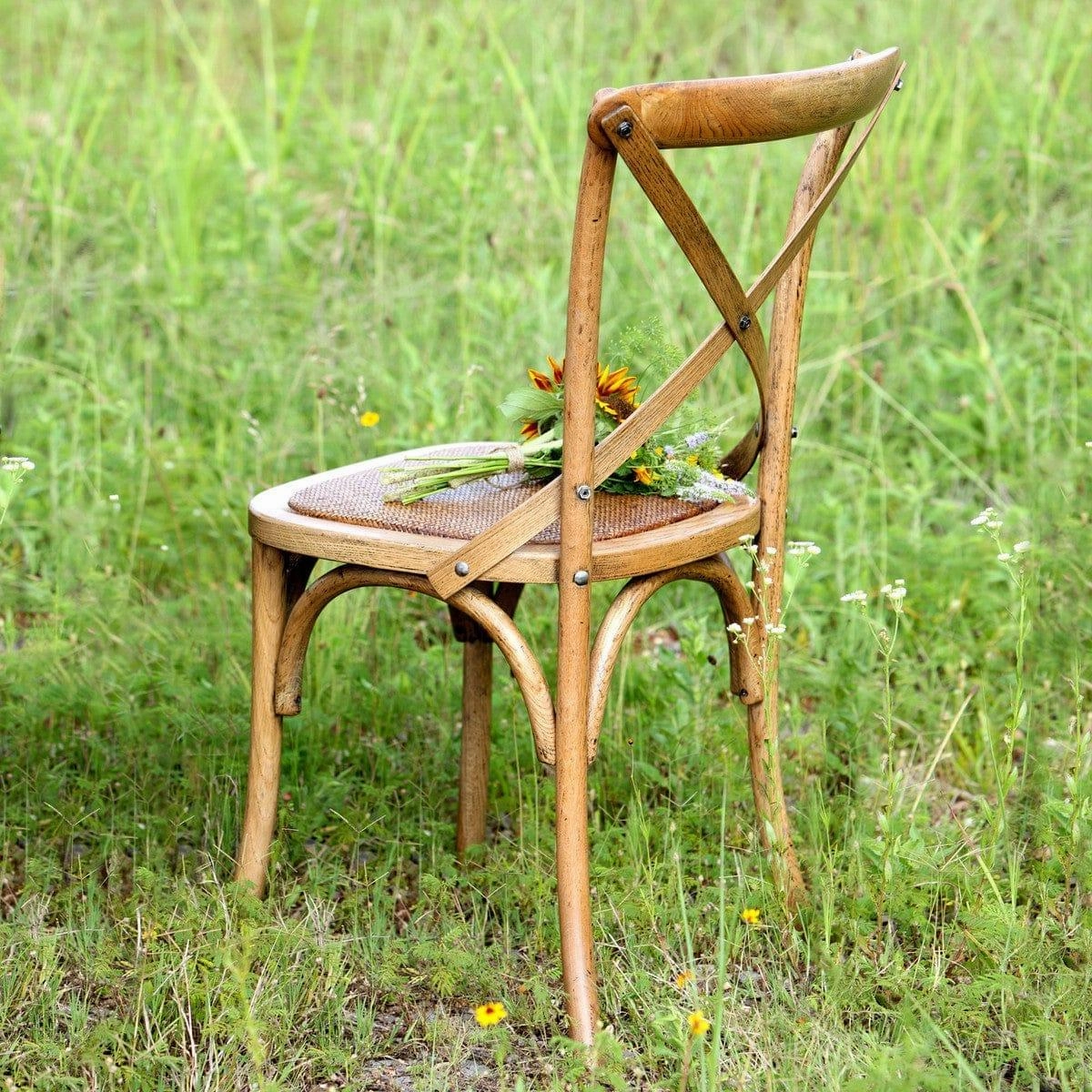 Oak Cross Back Dining Chairs