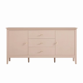Oakham Wide Sideboard with Drawers, Nude Pink