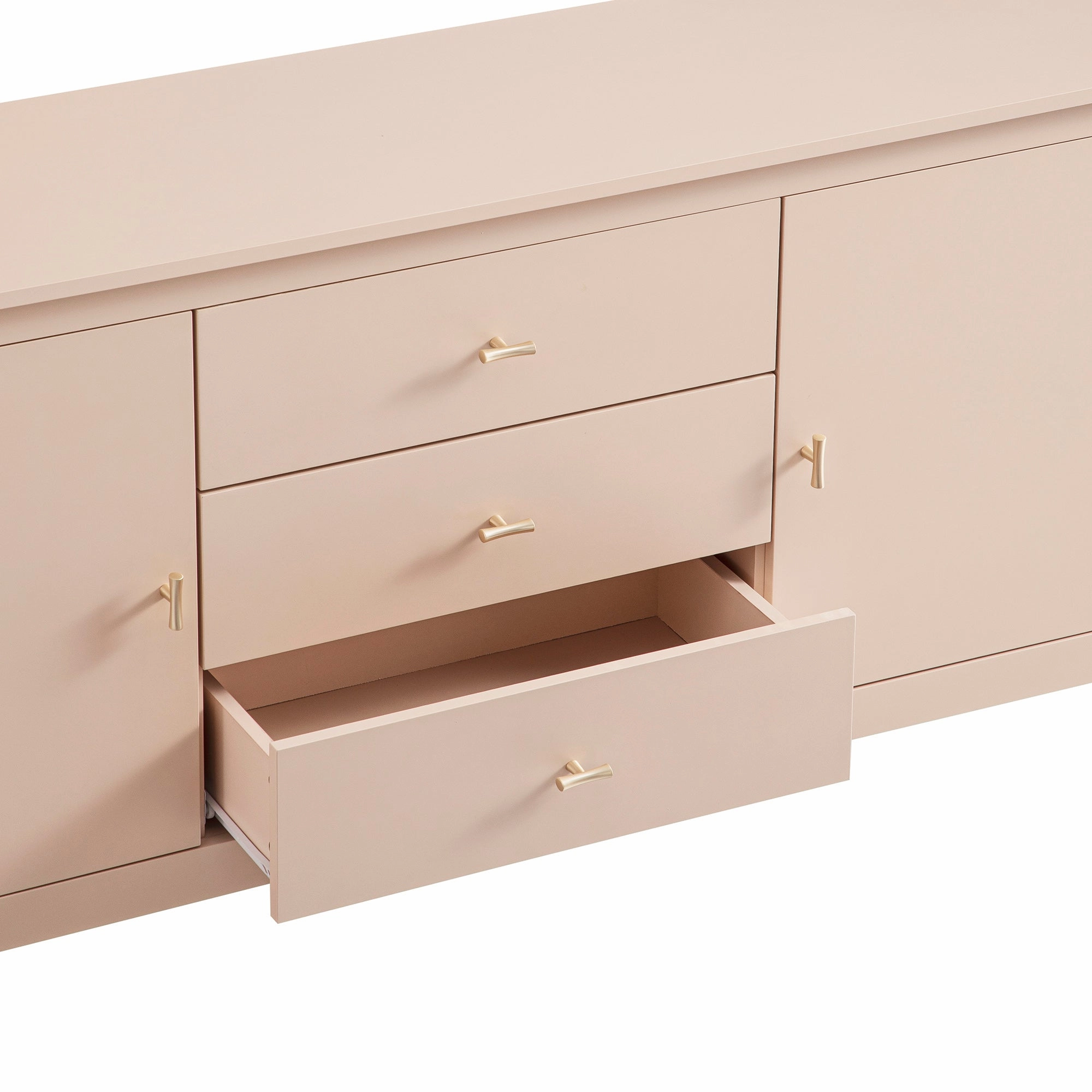 Oakham Wide Sideboard with Drawers, Nude Pink