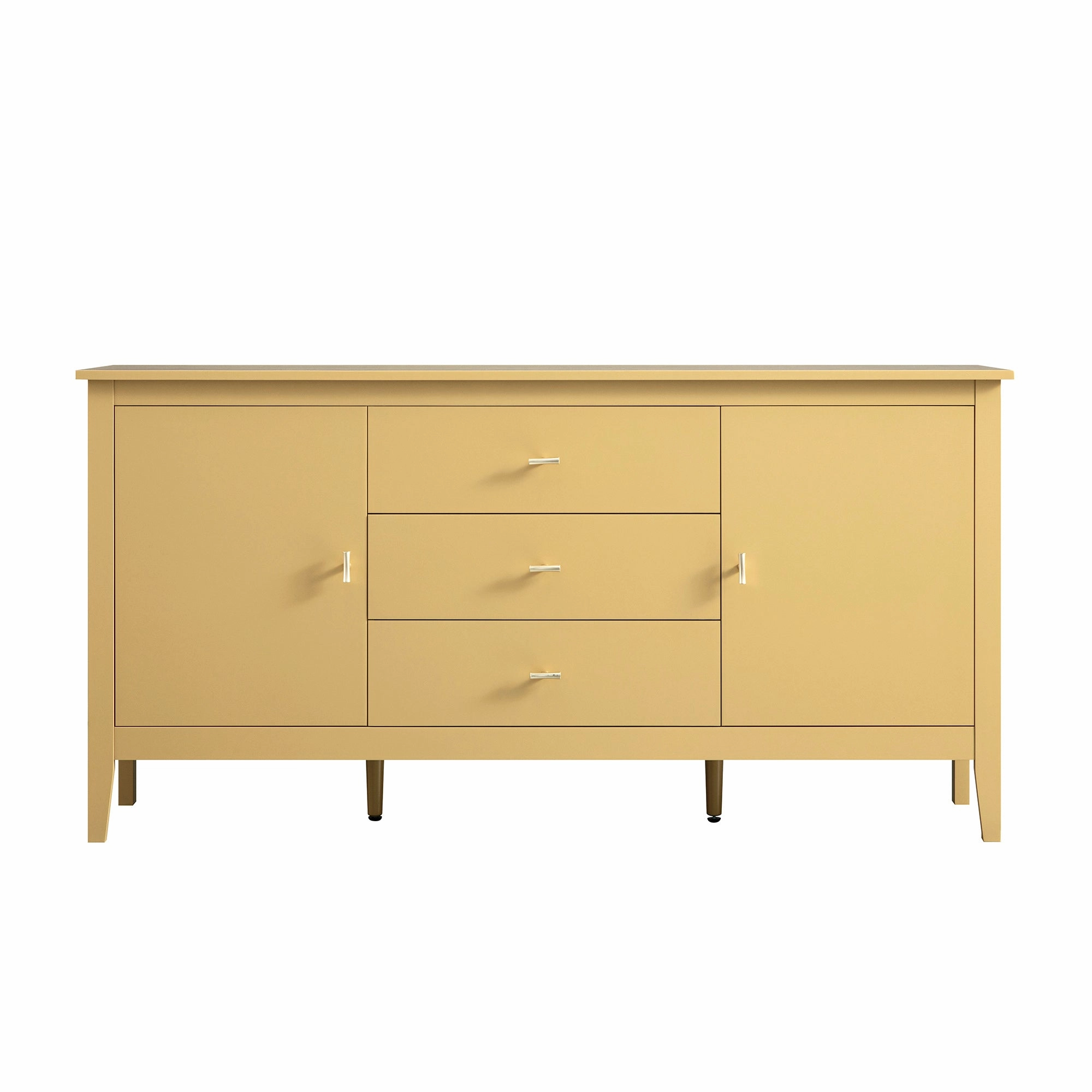 Oakham Wide Sideboard with Drawers, Rattan Yellow