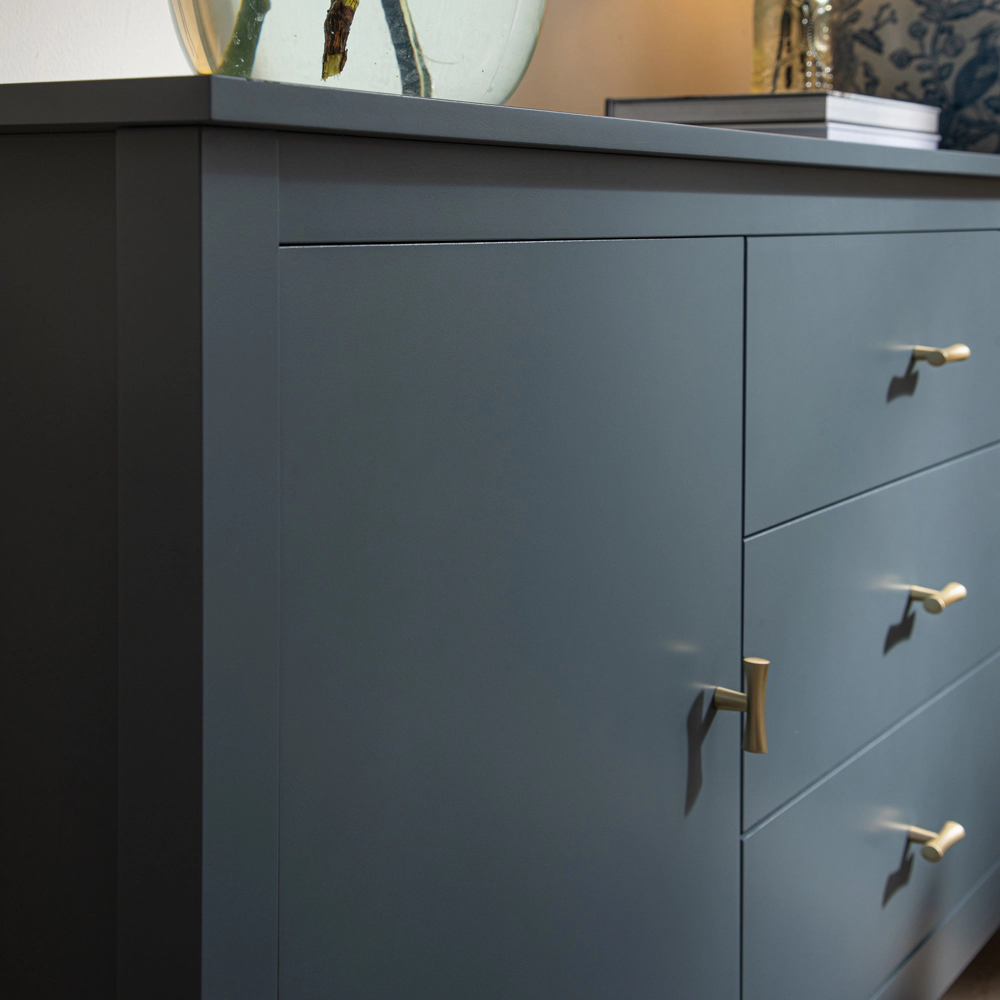 Oakham Wide Sideboard with Drawers, Stormy Blue