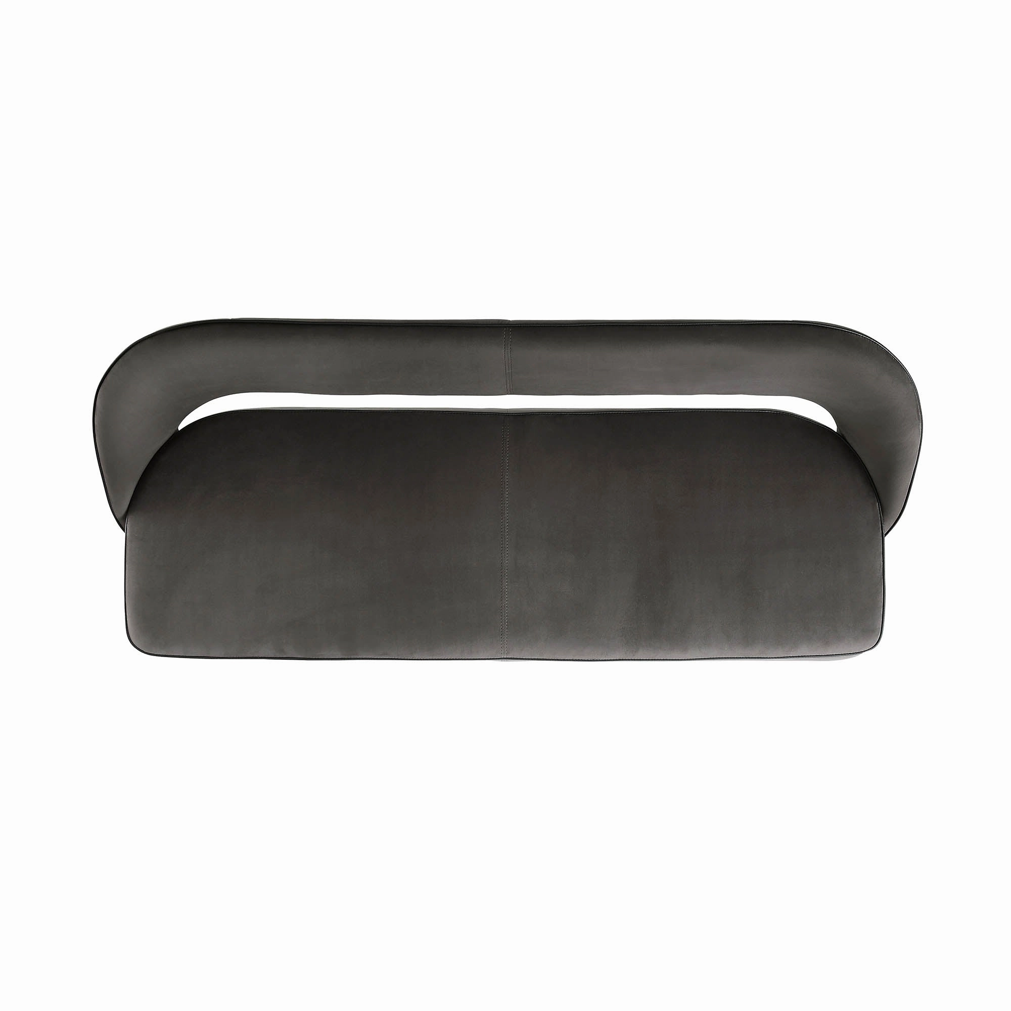 Oakley Dark Grey Velvet Upholstered 3 Seater Dining Bench with Contrast Piping