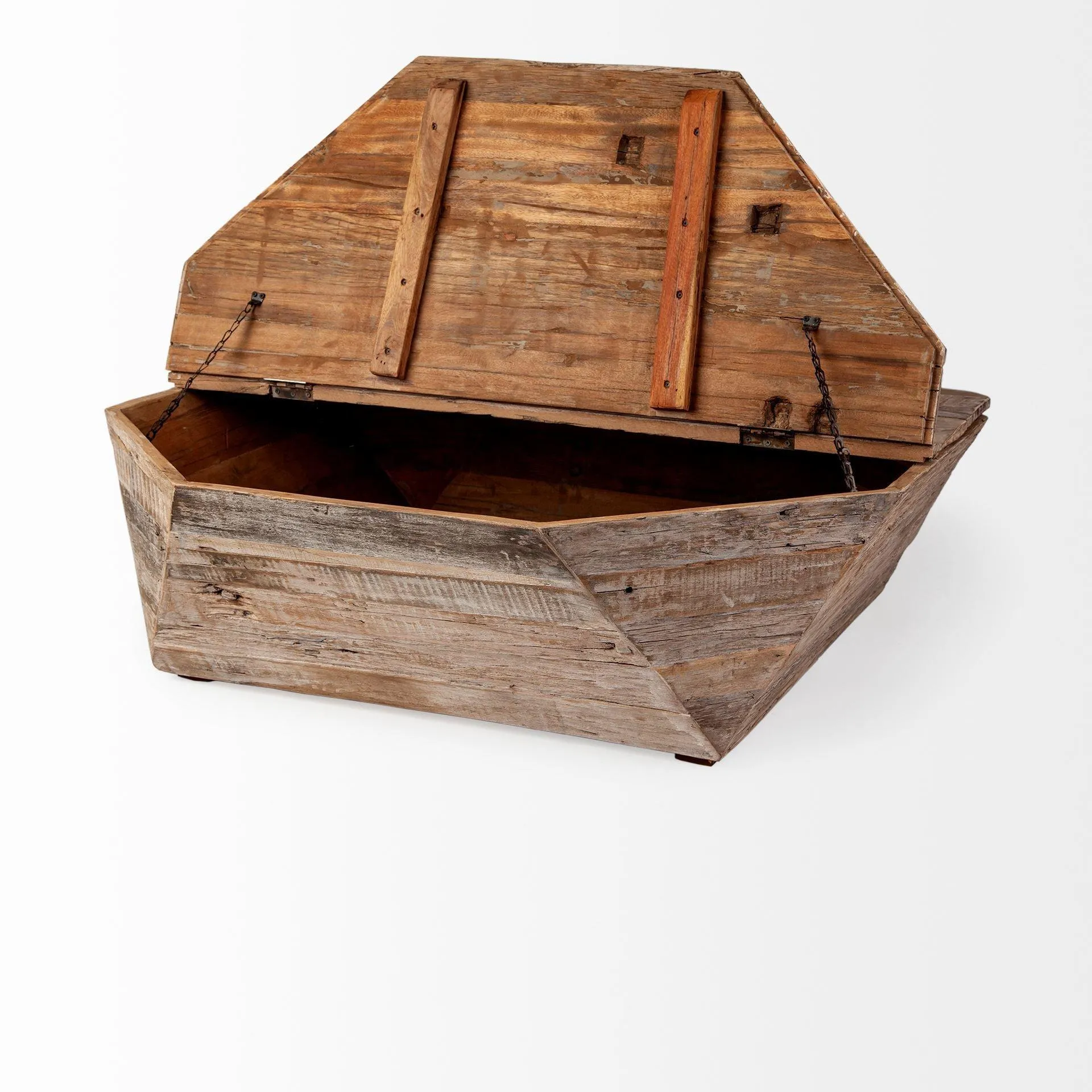 Octagon Wooden Hinged Top Coffee Table