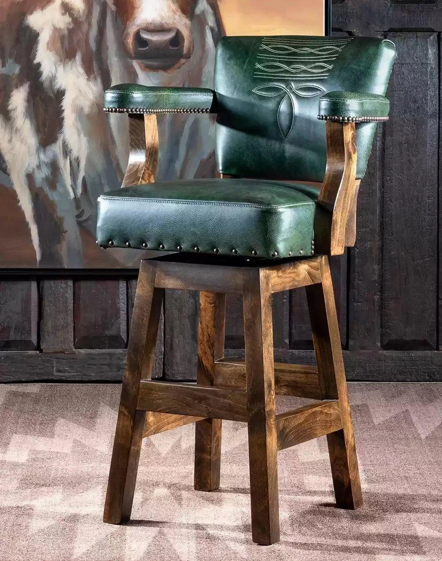 Olive & Axis Boot Stitch Swivel Stool