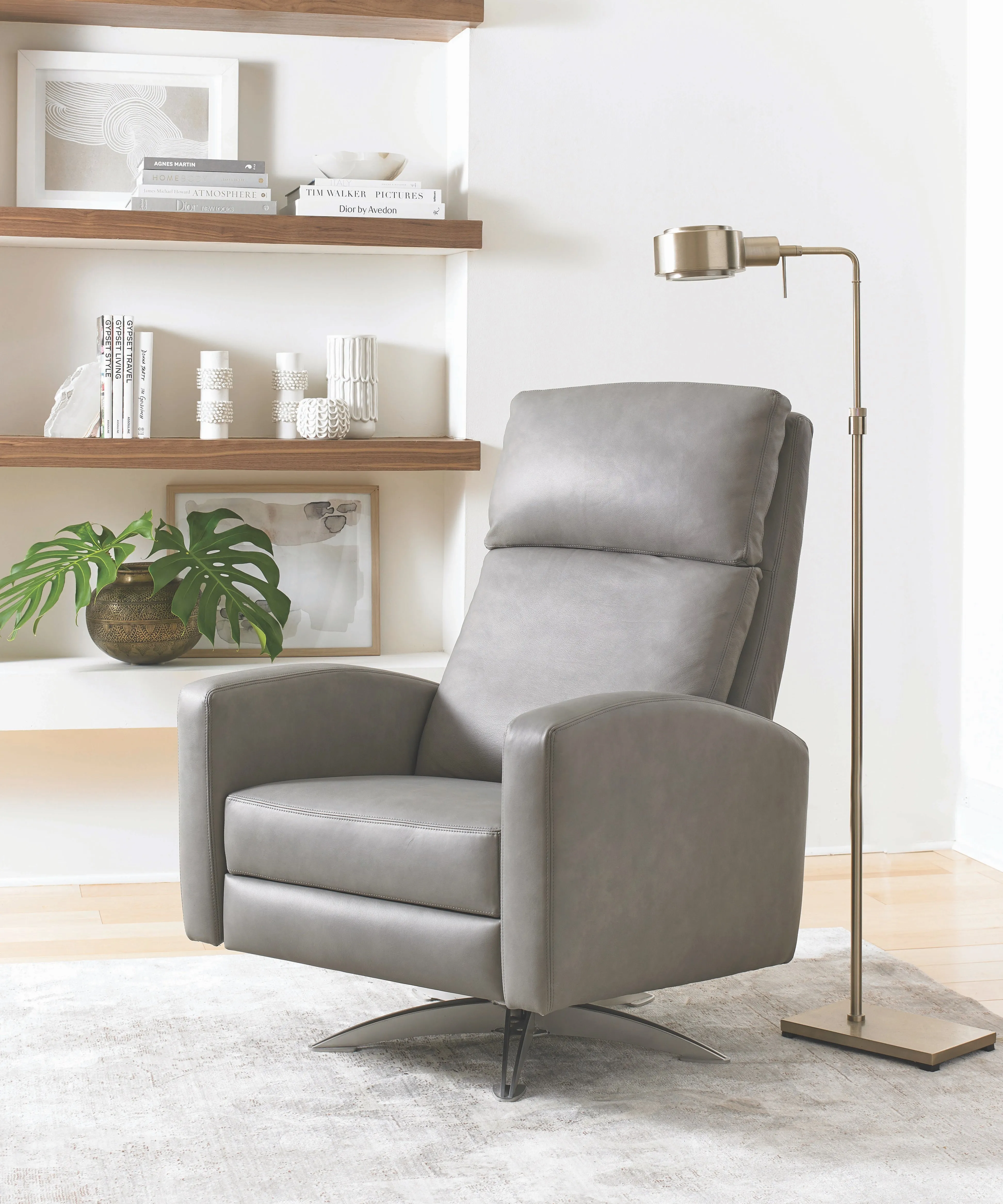Olivia Leather Swivel Chair w/ Recline