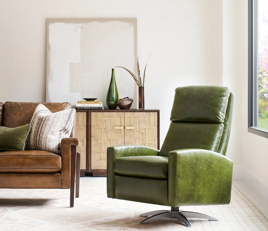 Olivia Leather Swivel Chair w/ Recline