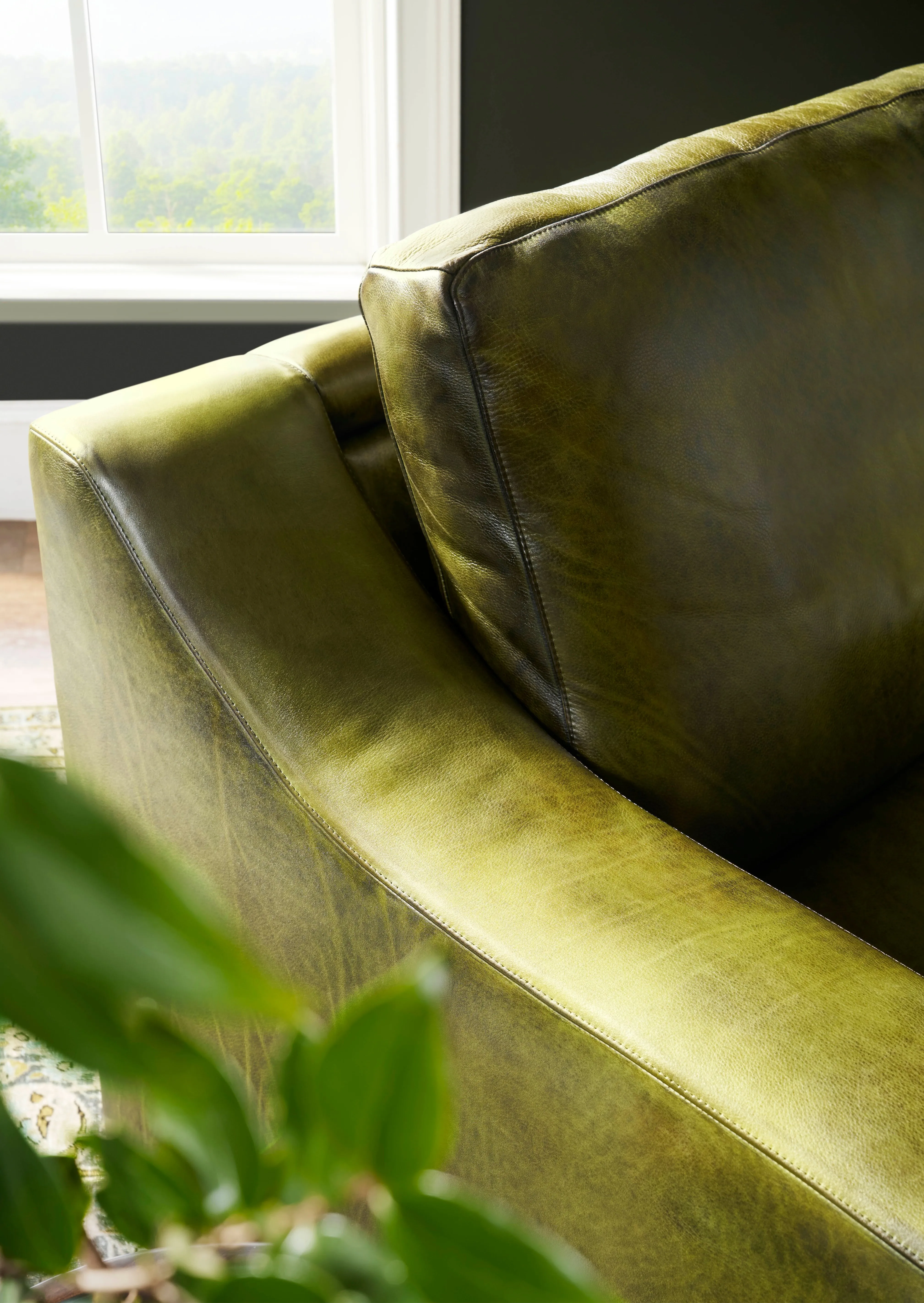 Olivia Pine Leather Swivel Recliner