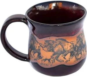 Open Range Horses Coffee Mugs - Red toilet seat cover, slow close seat