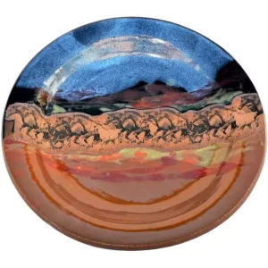 Open Range Horses Round Platter toilet seat cover, slow close seat