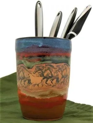 Open Range Horses Utensil Crock kitchen utensils, spatula set