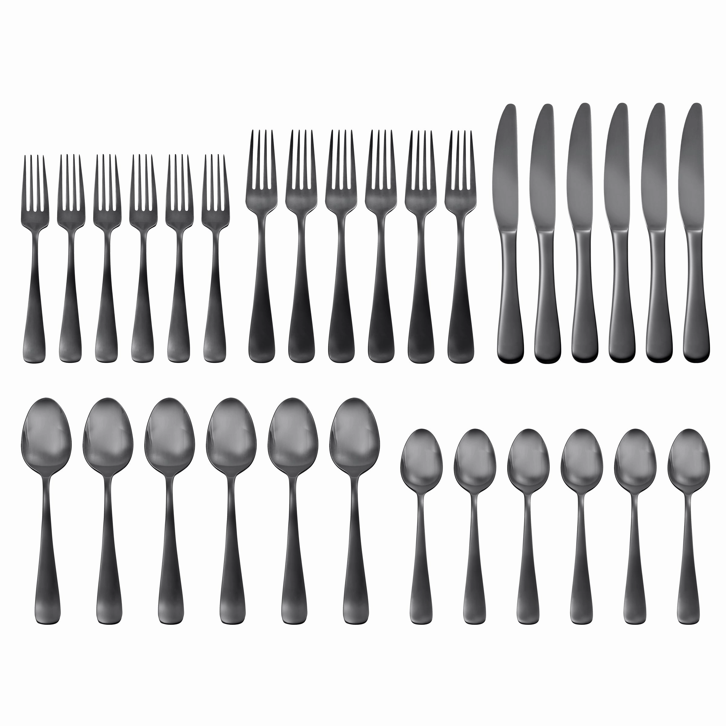 Opera Black Titanium 30 Piece Flatware Kit