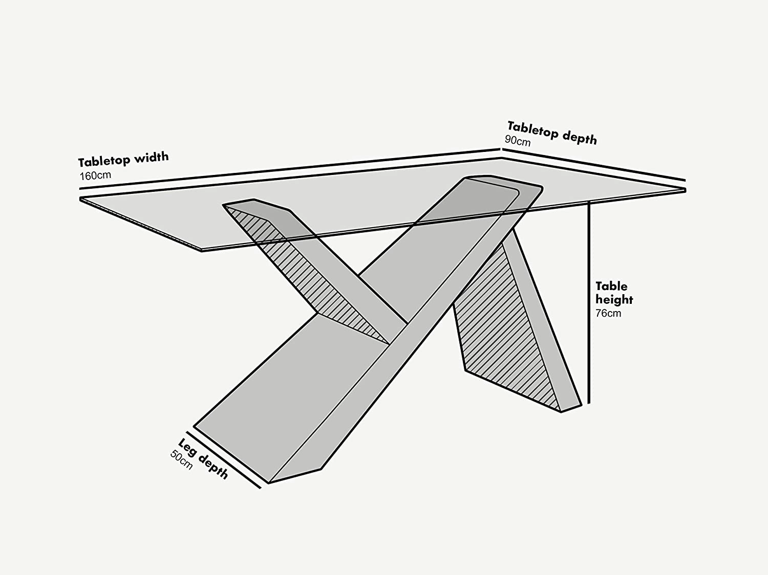 Orillia Oak Effect 160 cm Dining Table  with Clear Glass Top